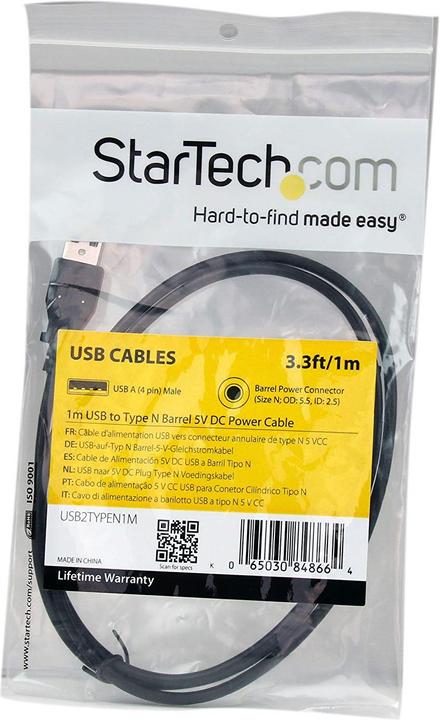 Productafbeelding StarTech USB 2.0 naar holle stekker type N (1 m)