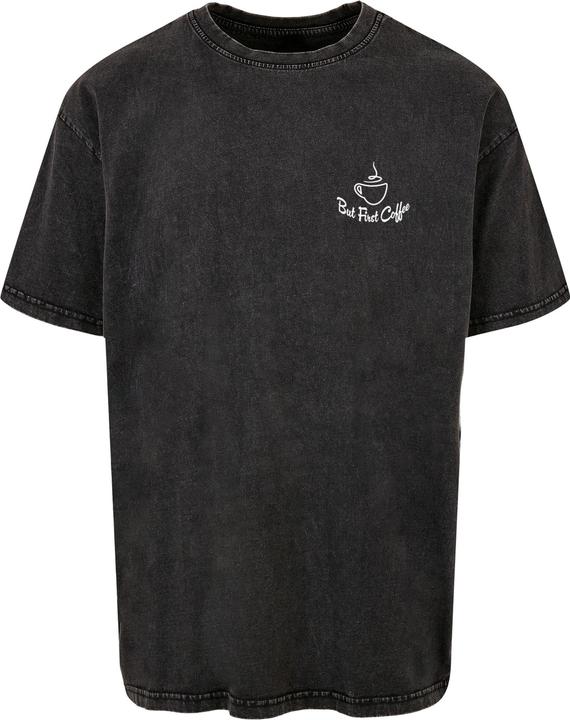 Merchcode But First Coffee Acid Washed Heavy Oversized Tee - 113637