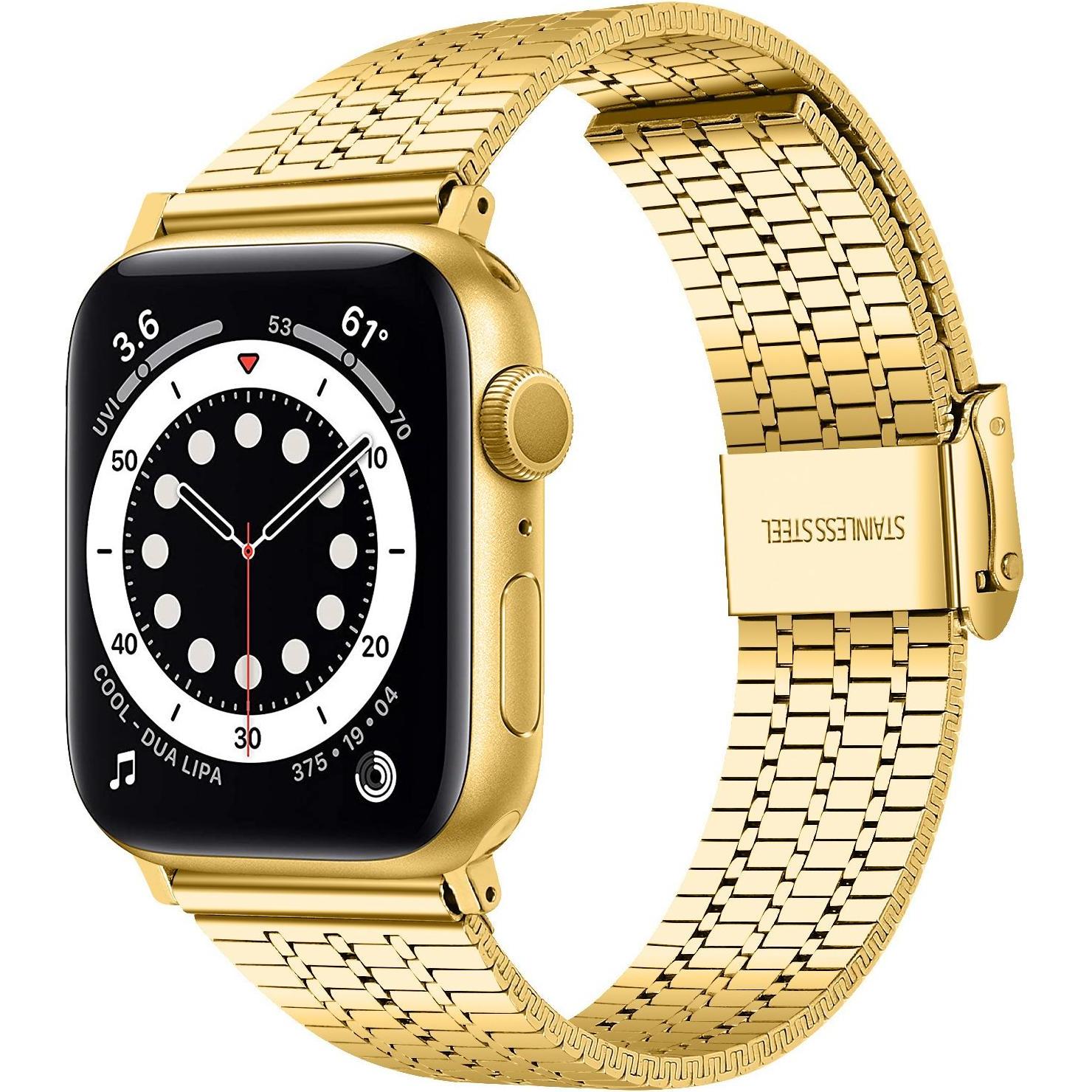 Thumbnail - Strap-it Stahlarmband (Edelstahl, Apple Watch), Uhrenarmband, Gold