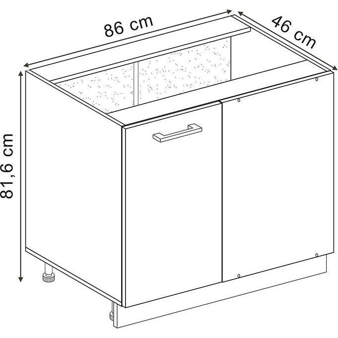 Thumbnail - Vicco, Regal, Eckunterschrank R-Line, Anthrazit Landhaus/Goldkraft Eiche, 86 cm ohne Arbeitsplatte