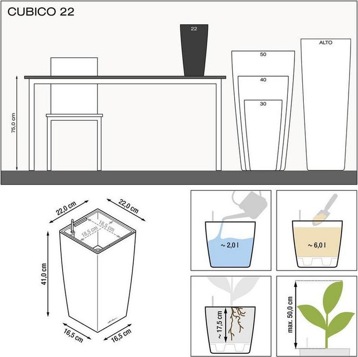 Produktbild Lechuza Cubico (22 cm)