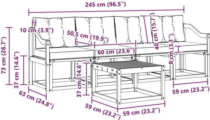 Produktbild vidaXL Outdoor-Sofa