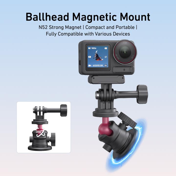 Actual product image Telesin Magnetic Mount w/ Ball Head For Actioncam
