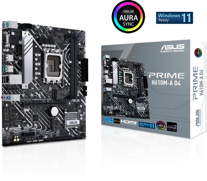 Image du produit ASUS PRIME H610M-A D4 (LGA 1700, Intel H610, mATX)