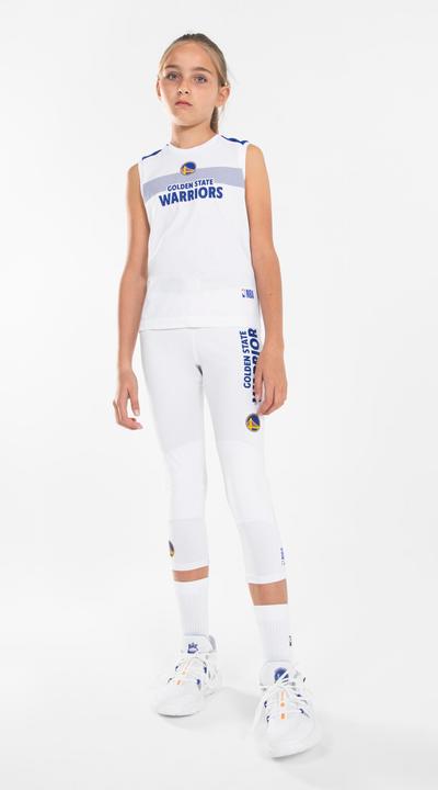 Produktbild Tarmak Kinder Basketball Funktionshose 3/4-Tights NBA Golden State Warriors - 500 weiss (134)