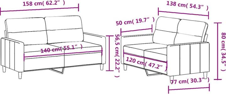 Actual product image vidaXL Gerakana (2 person sofa)