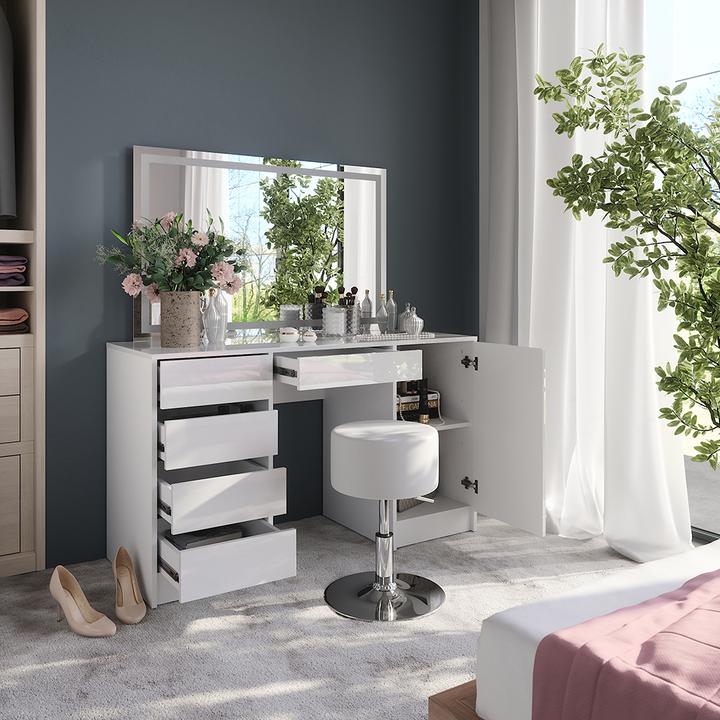 Image du produit Vicco Sherry avec miroir LED et tabouret (128.20 x 50.10 x 76 cm)