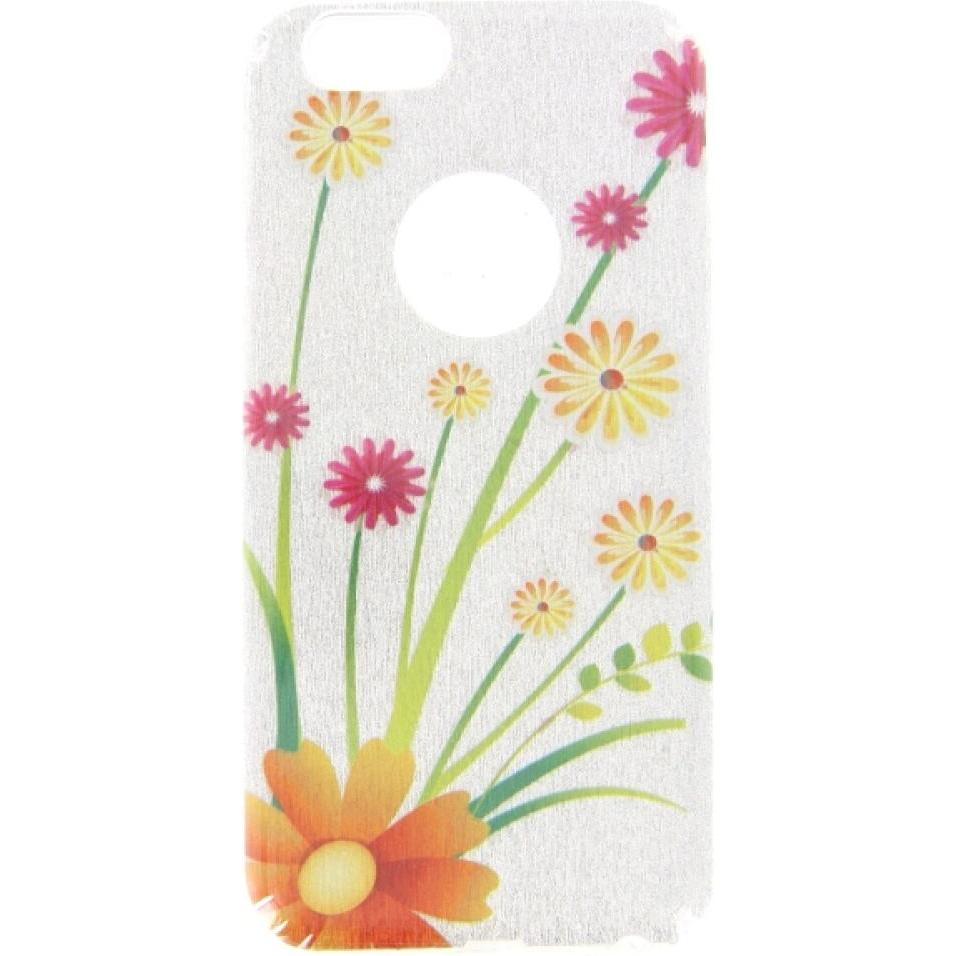 OEM Silikonhülle iPhone 6 mit Glitzer-Blumenmuster (Apple iPhone 6), Smartphone Hülle