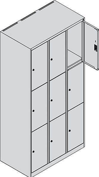 Produktbild C+P CP Classic Plus Schließfachschrank enzianblau, hellgrau 080000-303 S10003, 6 Schließfächer 90,0 x 5 (90 cm, 185 cm)