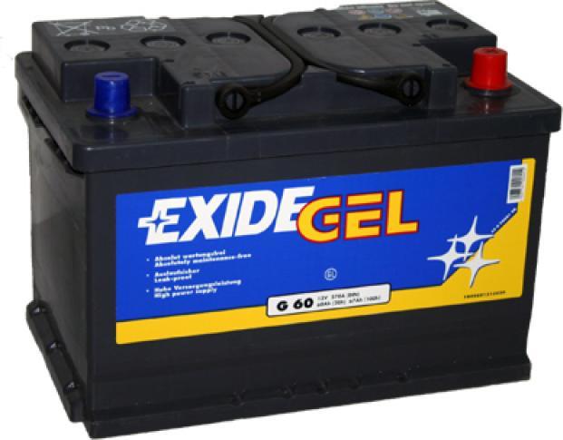 Exide Equipment Gel ES 650 (G60) lead battery with A-pole 12V, 56000mAh (12 V, 56 Ah)