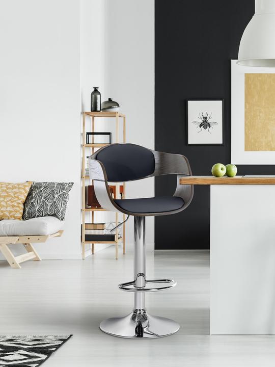 Actual product image CLP Kingston bar stool, black/grey