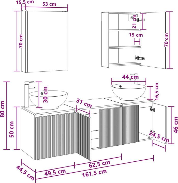 Produktbild vidaXL Badezimmerschrank-Set