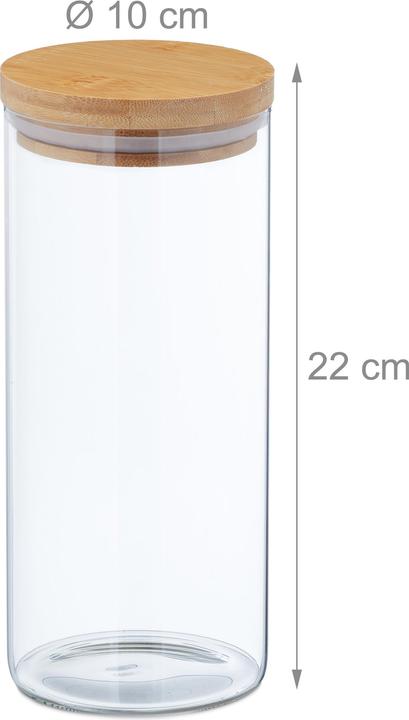 Produktbild Relaxdays 3x Vorratsglas (1.30 l)