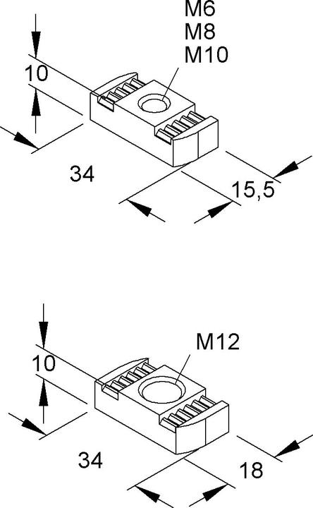 Produktbild Niedax Gleitmutter (M10)