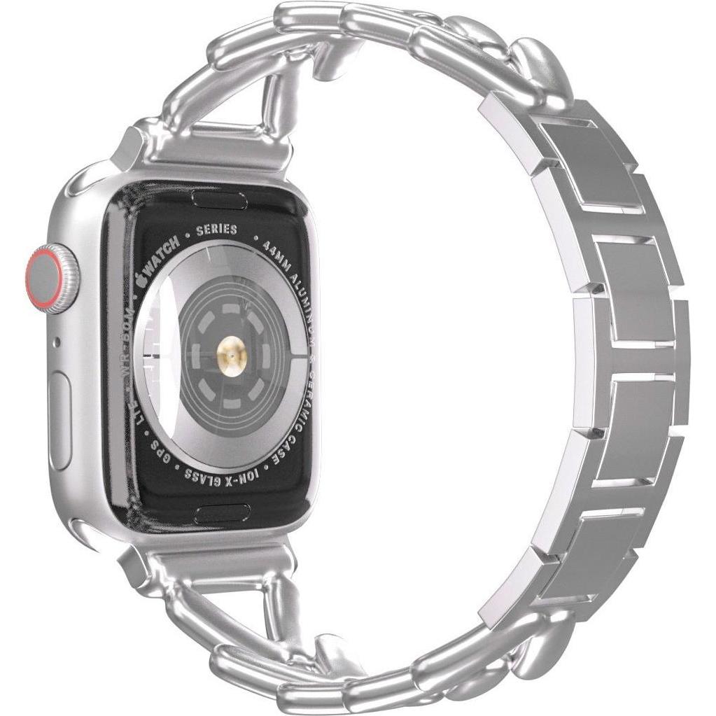 Thumbnail - Strap-it V-type Stahlarmband (Edelstahl, Apple Watch), Uhrenarmband, Silber