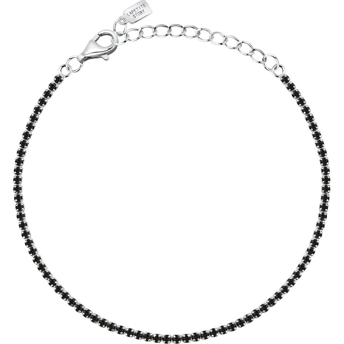 La Petite Story, Armschmuck, - Silver tennis bracelet with black zircons Silver LPS05AWV66, (19 cm, Silber 925)