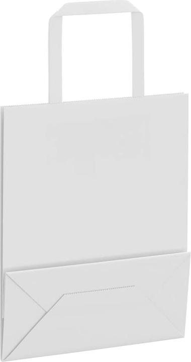 Produktbild VidaXL Kraftpapiertüten 250 Stk. mit Henkel Weiss 26x17x25 cm Papiertüte (Geschenktüte, 250 x)