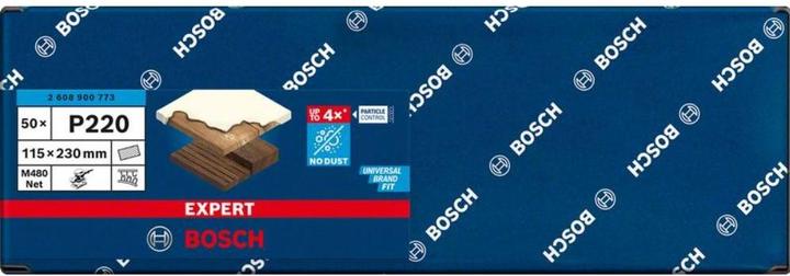 Actual product image Bosch Professional Zubehör Expert M480 sanding net for orbital sander, 115x 230 mm, G 220, 50 pcs. (220)