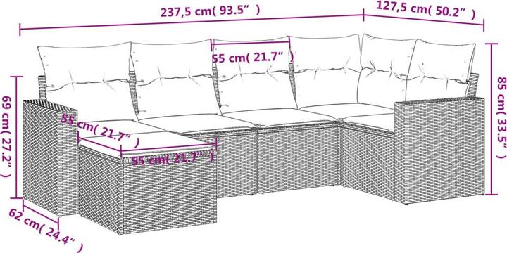 Produktbild vidaXL Garten Sofagarnitur