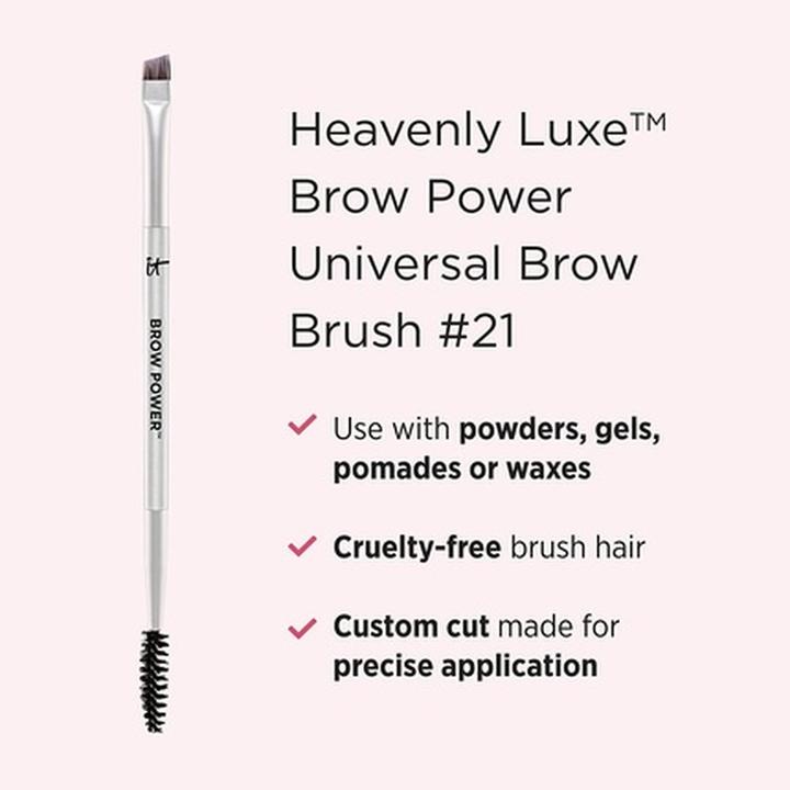 Produktbild It Cosmetics Heavenly Luxe Brow Power Universal Brow-Transformer Brush 21 - Angled Brush Spoolie Brush - For (Augenbrauen)
