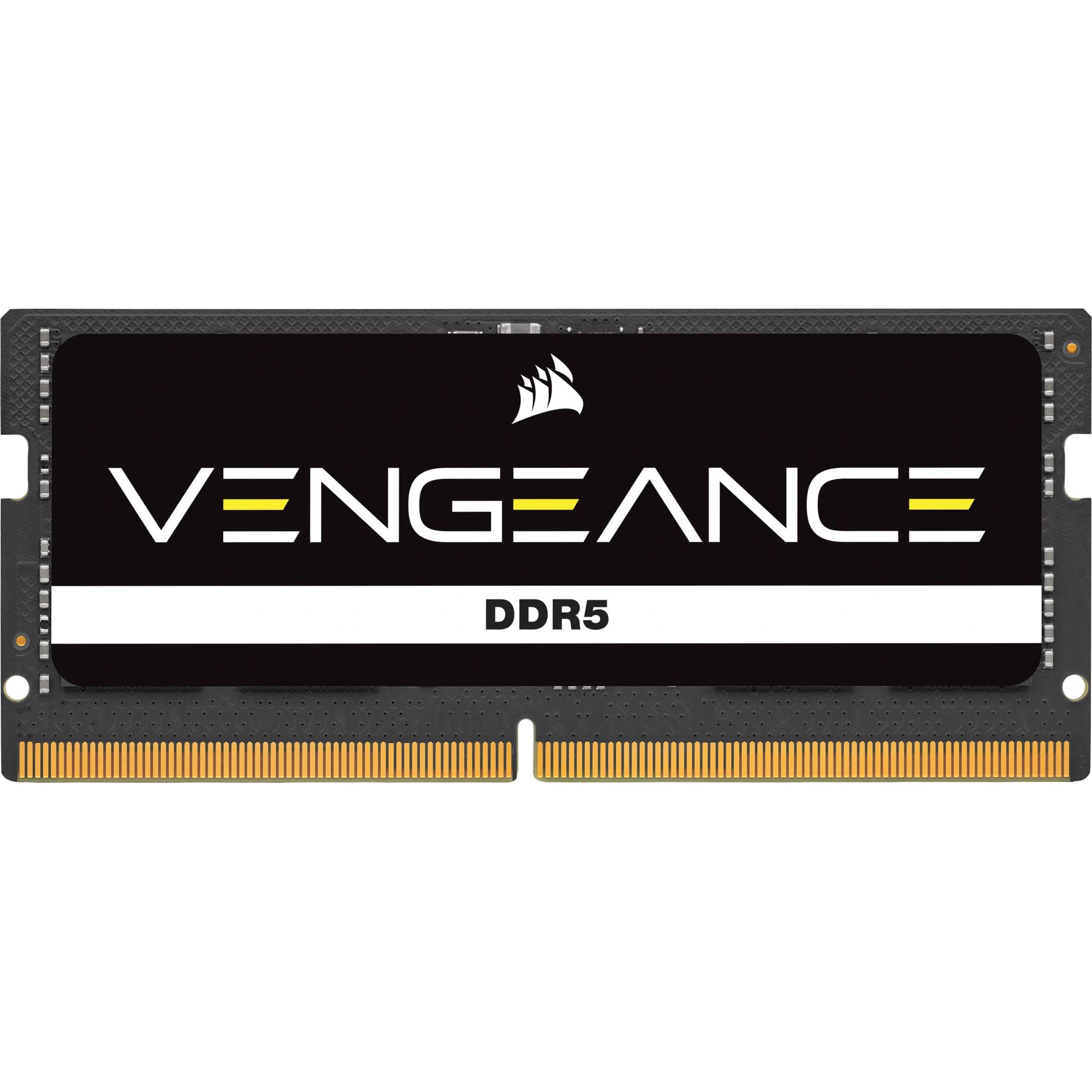 Thumbnail - Corsair DDR5, 5200MT/s 48GB 1x48GB SODIMM, Unbuffered, 44-44-44-84, Black PCB, Std PMIC, 1.1V, VENGEANCE DDR (1 x 48GB, ...