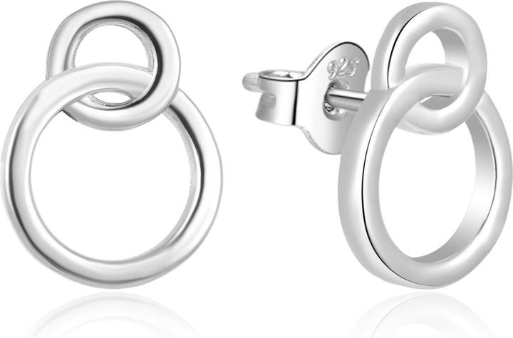 Beneto Minimaliste d'argent boucles d'oreilles AGUP1425 puzetka (L)