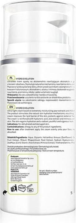 Produktbild Apis Natural Cosmetics APIS Hydro Evolution Moisturizing Ultra-Light Cream ultralekki krem nawilżający z gruszką i rabarbar (100 ml)