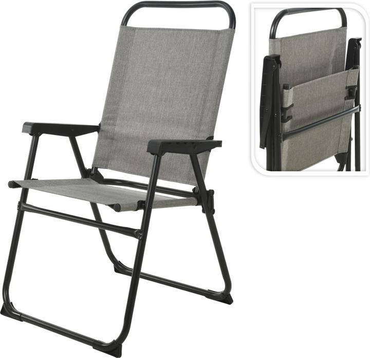 Inda-Exclusiv Aluminium camping chair Folding chair Fishing chair Garden chair Grey mottled