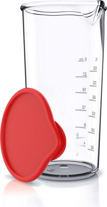 Arendo Messbecher mit Deckel, 600ml, Klarsichtbecher, Mixbecher aus Kunststoff, für Stabmixer & Handmixer (900 ml)