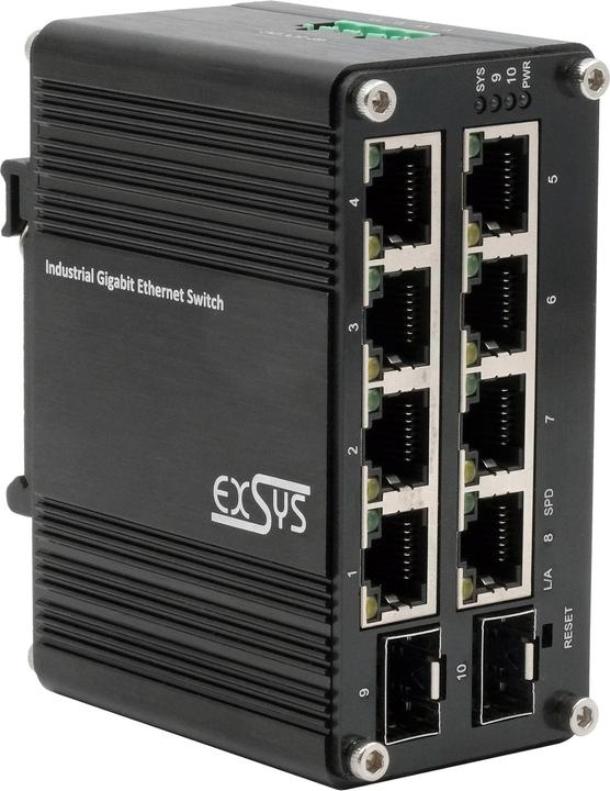 Produktbild Exsys Web-Managed Mini Switch 8x 1 Gbit/s + 2x SFP (10 Ports)