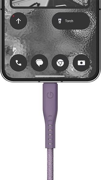 Actual product image Energea cable Flow USB-C - USB-C 1.5m fioletowy/purple 240W 5A PD Fast Charge (1.50 m, USB 3.2 Gen 2x2, 240 W)