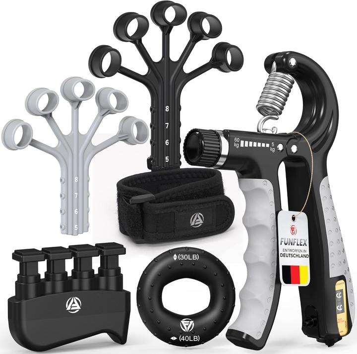 Funflex Handtrainer Set für Finger- und Unterarmtraining (5-teilig)