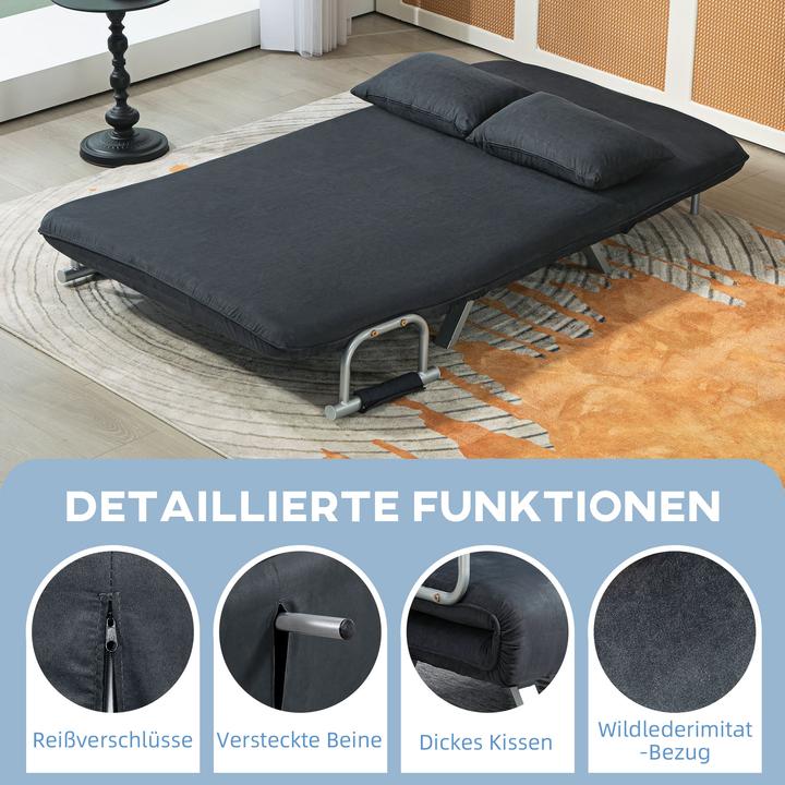 Produktbild Homcom Schlafsofa Polyester, Metall Schwarz