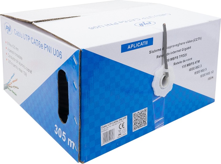 Produktbild PNI UTP CAT6 U06-Kabel mit 4 verdrillten Adernpaaren 0,50 mm CCA, für Internet- und Überwachungssyst (Kabel)