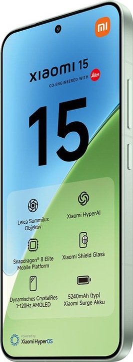 Produktbild Xiaomi 15 (512 GB, Green, 6.36", Dual SIM, 50 Mpx, 5G)