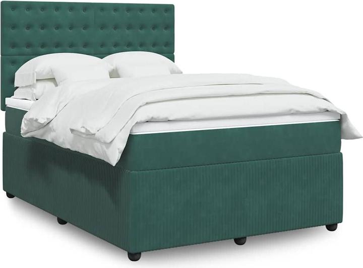 vidaXL Bo x spring bed with mattress 160 x 200 cm velvet (160 x 200 cm)