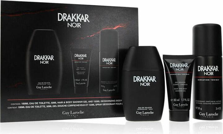 Immagine prodotto Guy Laroche Set regalo Drakkar Noir - 100ml EDT, 150ml Deodorante Spray, 50ml Gel doccia (Set di profumi)