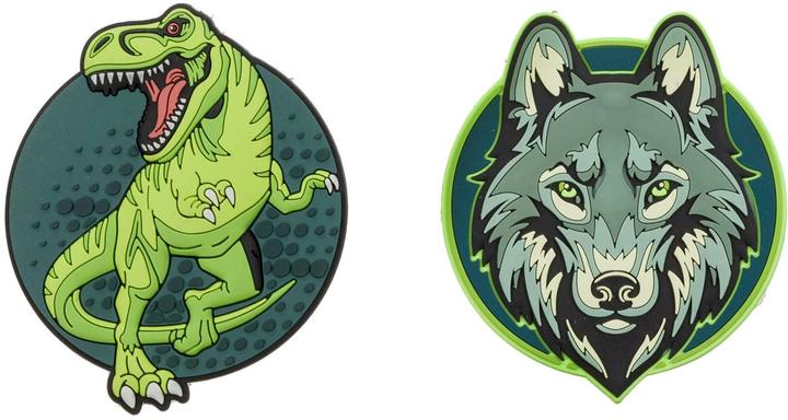 Schneiders Badges Dino + Wolf, 2 Stück (Zusätzliche Polsterung)