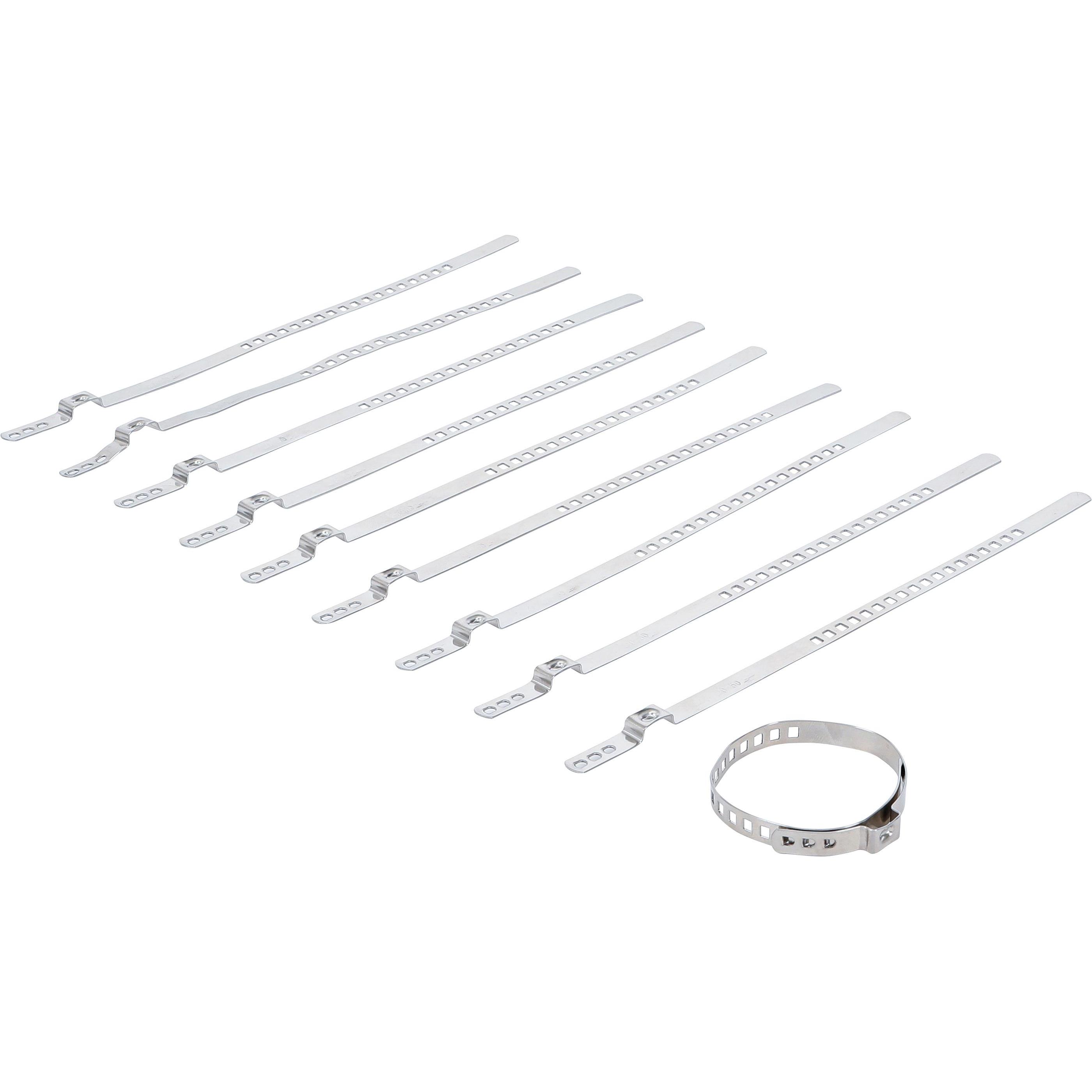 BGS, Schraubstock + Zwinge, Achsmanschetten-Schellen-Satz Edelstahl rostfrei 7 mm 20 - 50 mm 10-tlg. (50 mm)