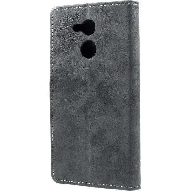 Thumbnail - MU Classic Vintage Look Leder Hülle (Honor V9 Play, Honor 6C Pro), Smartphone Hülle, Grau