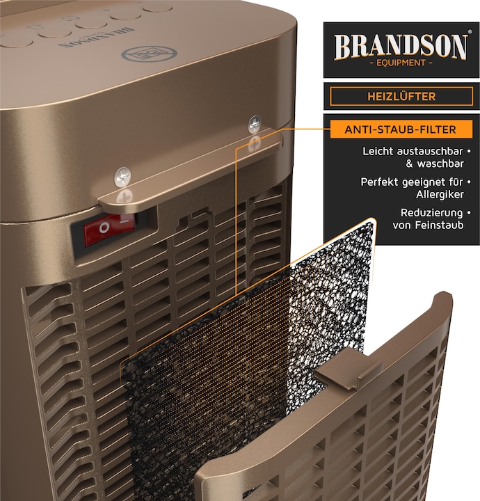 Actual product image Brandson Fan heater with remote control (2000 W)