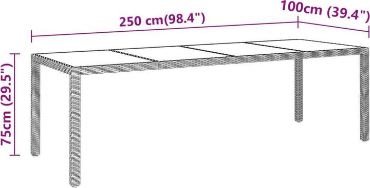 Produktbild vidaXL Gartentisch (250 x 100 x 75 cm)