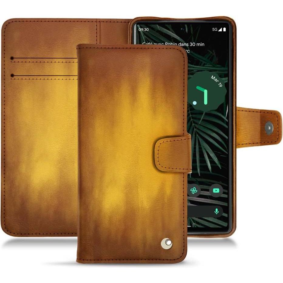 Noreve Lederschutzhülle Wallet (Google Pixel 6 Pro), Smartphone Hülle, Gold