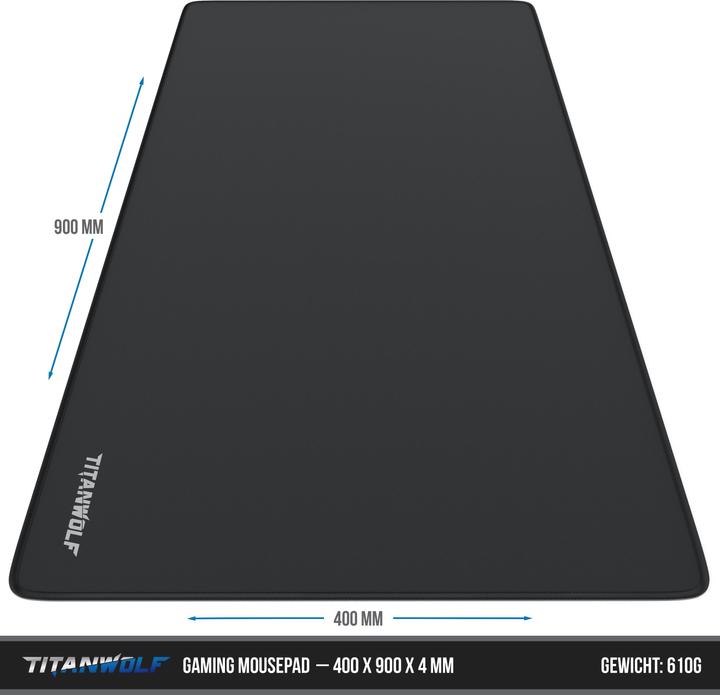 Immagine prodotto Titanwolf Tappetino per mouse da gioco, tappetino per mouse da gioco XXL Speed / Superficie extra large di (Largamente)