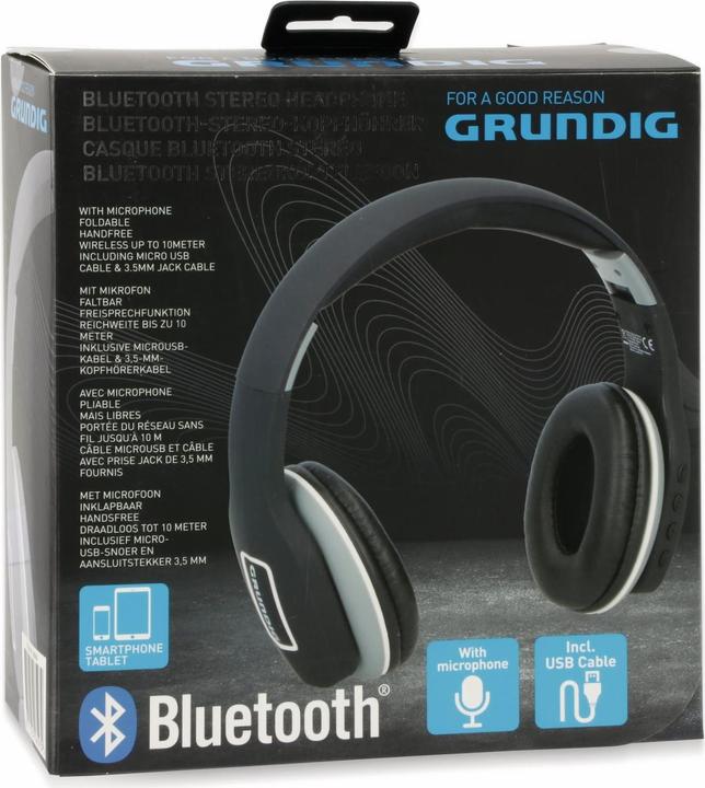 Image du produit Grundig Casque stéréo Bluetooth (pas de réduction du bruit, 5 h, Sans fil, Filaire)