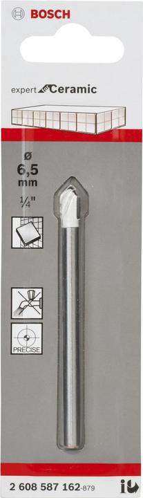 Immagine prodotto Bosch Professional Zubehör Trapano per piastrelle CYL-9 Ceramica, 6,5 x 80 mm (6,5 mm)