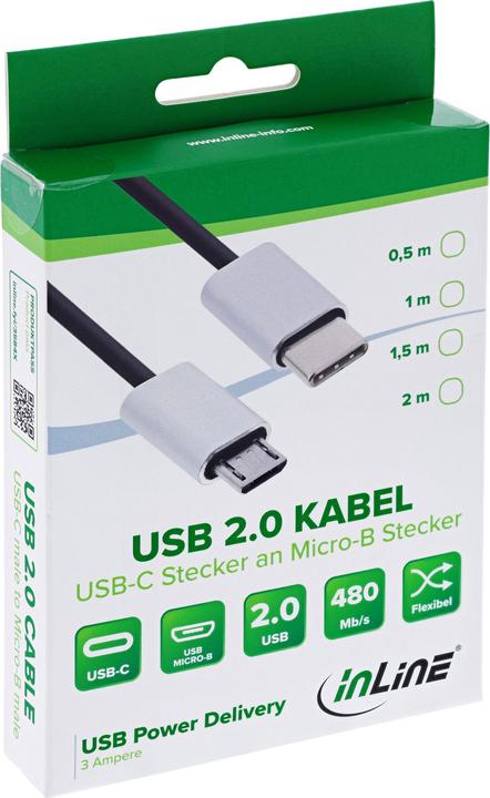 Actual product image InLine USB C – USB Micro B (0.50 m, USB 2.0)
