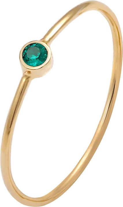 Actual product image Elli Ring Ring Stacking Crystals Green 925 Silver Gold-plated (54)