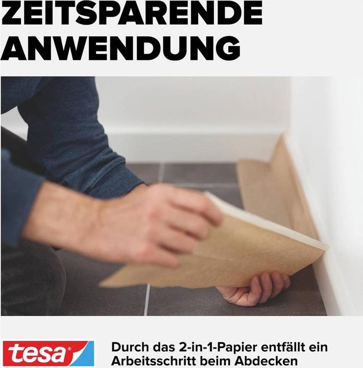 Produktbild tesa EASY COVER Malerfolie UNIVERSAL, aus Papier, Refill Nachfüllrolle