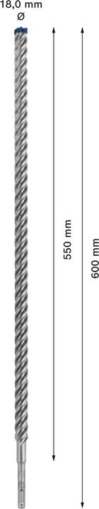 Actual product image Bosch Professional Zubehör EXPERT SDS plus-7X hammer drill, 18 x 550 x 600 mm (18 millimetres)